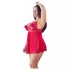 Cottelli Plus Size - секси бебидол с дантела - червен - голям размер - 2XL