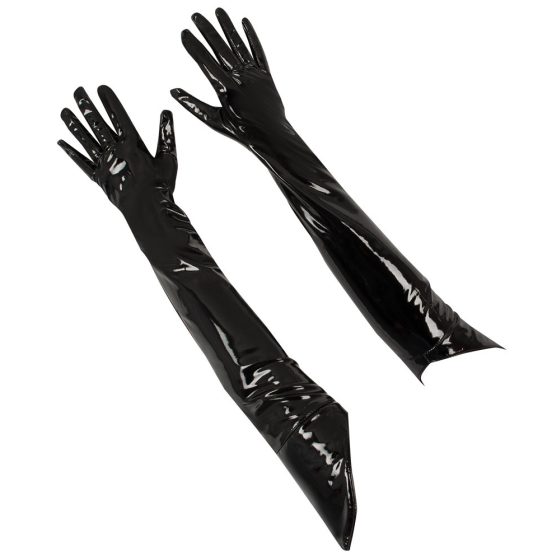 Black Level - изключително дълги лакирани ръкавици (черни)
