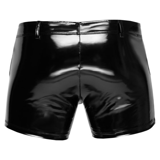 Black Level - къси мъжки лачени панталони със страничен джоб (черни)