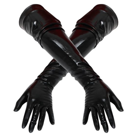 LATEX - дълги унисекс ръкавици (черни) - M