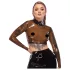 Latex X прозрачна латексова горна част (прозрачна-черна) - L