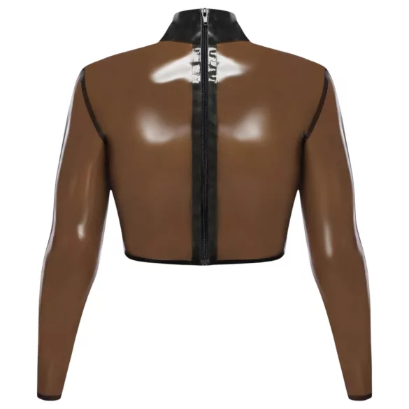 Latex X прозрачна латексова горна част (прозрачна-черна) - L
