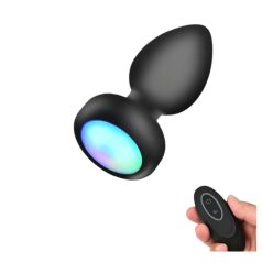   Mrow - светещ радио анален вибратор (черен)