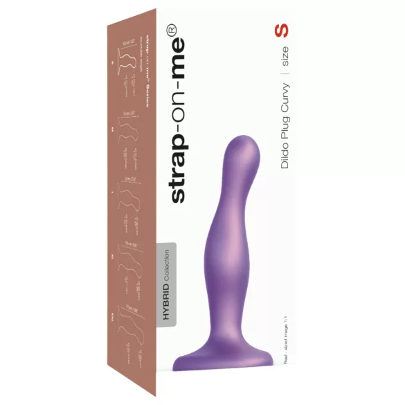Strap-on-me Curvy S - вълнообразно дилдо с вендуза (лилаво)