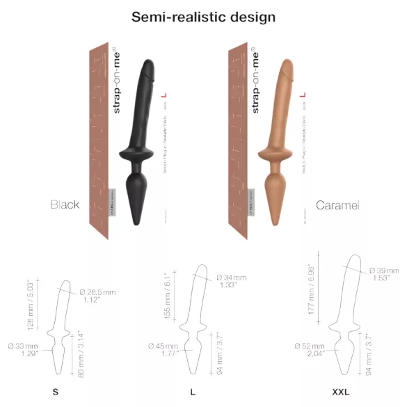 Strap-on-me Switch Realistic S - 2-в-1 силиконово дилдо (телесен цвят)