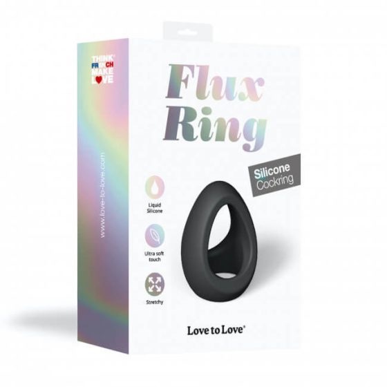 Love to Love Flux - силиконов пенис пръстен (черен)