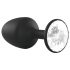 Dorcel Geisha Plug Diamond M - анален плъг с бял камък (черен)