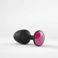   Dorcel Geisha Plug Ruby M - розов анален вибратор с камъни (черен)