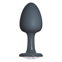   Dorcel Geisha Plug Diamond L - анален вибратор с бял камък (черен)