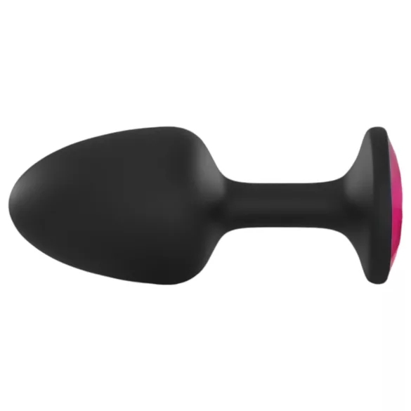 Dorcel Geisha Plug Ruby L - анален плъг с розов камък (черен)