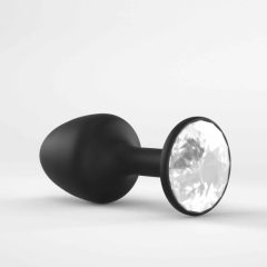   Dorcel Geisha Plug Diamond XL - анален вибратор с бял камък (черен)