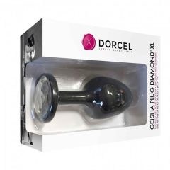   Dorcel Geisha Plug Diamond XL - анален вибратор с бял камък (черен)