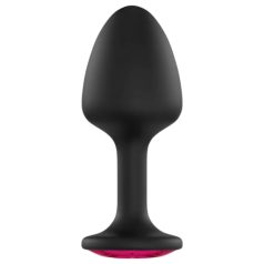   Dorcel Geisha Plug Ruby XL - анален плъг с розов камък (черен)