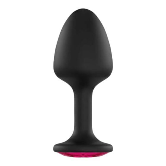 Dorcel Geisha Plug Ruby XL - розово анално дилдо с камъни (черно)