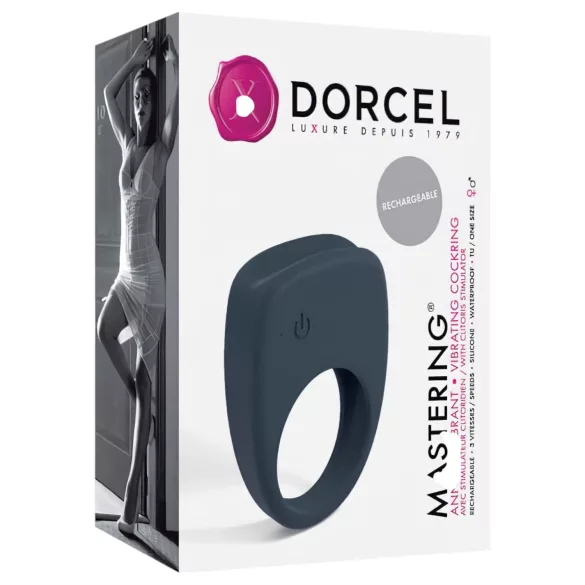 Dorcel Mastering - вибриращ пенис пръстен с акумулаторна батерия (сив)