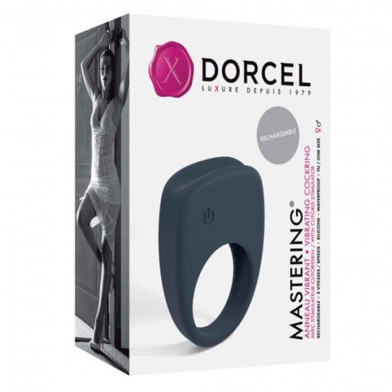 Dorcel Mastering - вибриращ пенис пръстен с батерия (сив)