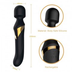   Dorcel Dual Orgasms Gold - презареждаем масажиращ вибратор 2в1 (черен)