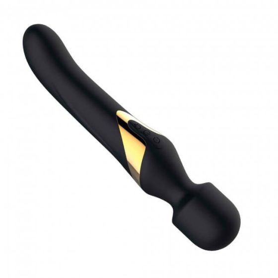 Dorcel Dual Orgasms Gold - презареждаем масажиращ вибратор 2в1 (черен)
