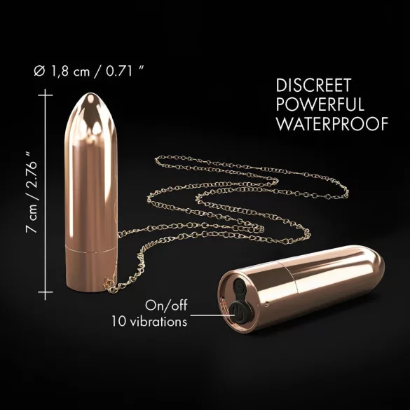 Dorcel - водоустойчив вибратор огърлица (розово злато)