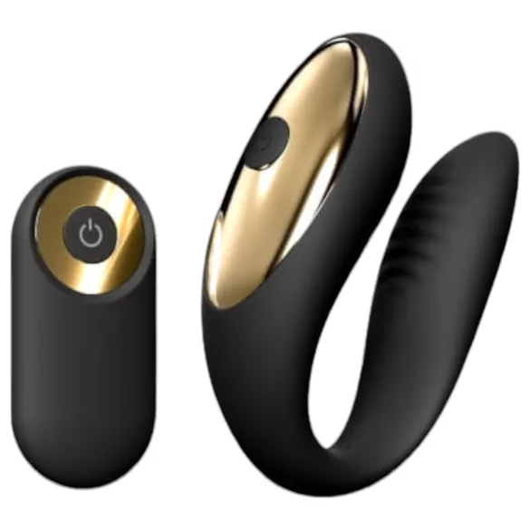 Dorcel Perfect Lover - вибратор за двойки с дистанционно - акумулаторен, черен