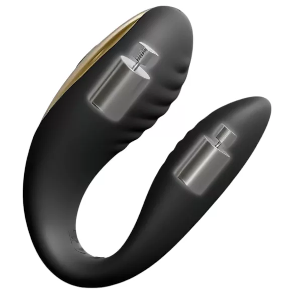 Dorcel Perfect Lover - вибратор за двойки с дистанционно - акумулаторен, черен