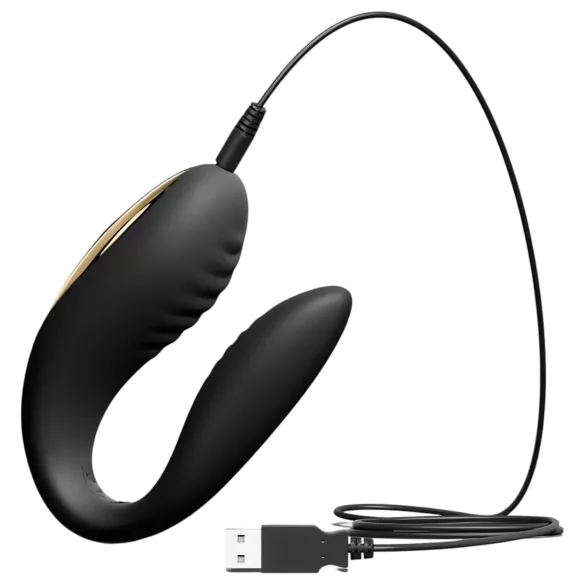 Dorcel Perfect Lover - вибратор за двойки с дистанционно - акумулаторен, черен