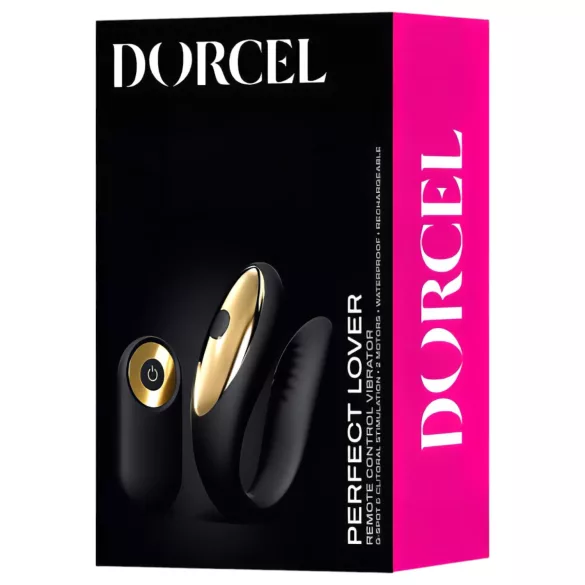 Dorcel Perfect Lover - вибратор за двойки с дистанционно - акумулаторен, черен