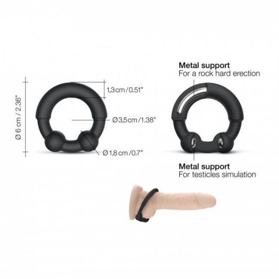 Dorcel Stronger Ring - пенис пръстен с метална вложка (черен)