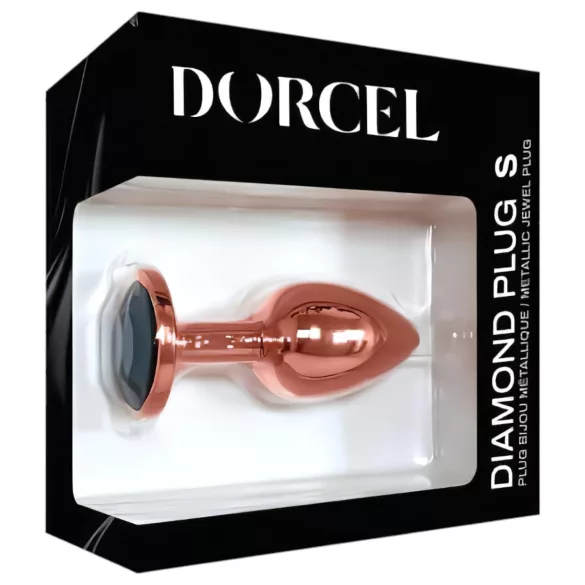 Dorcel Diamond Plug S - алуминиева анална тапа - малка (розово злато)