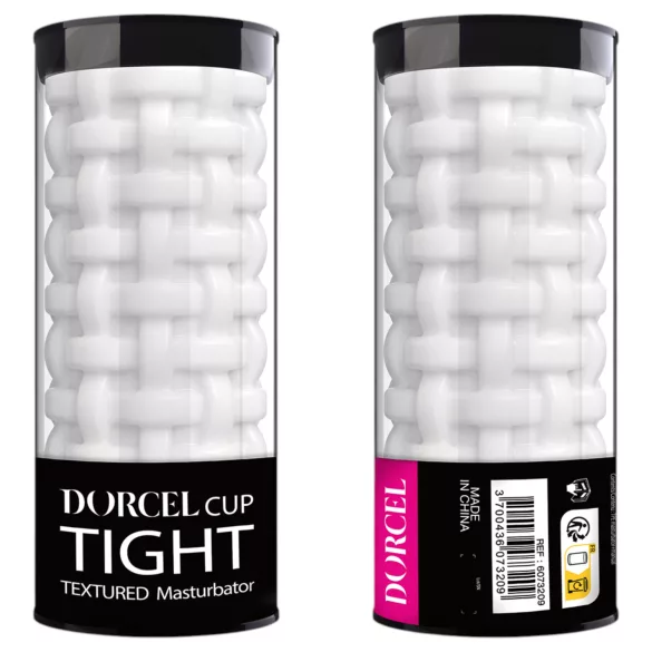 Dorcel Cup Tight - мастурбатор за мъже с перлено оребрен канал (бял)