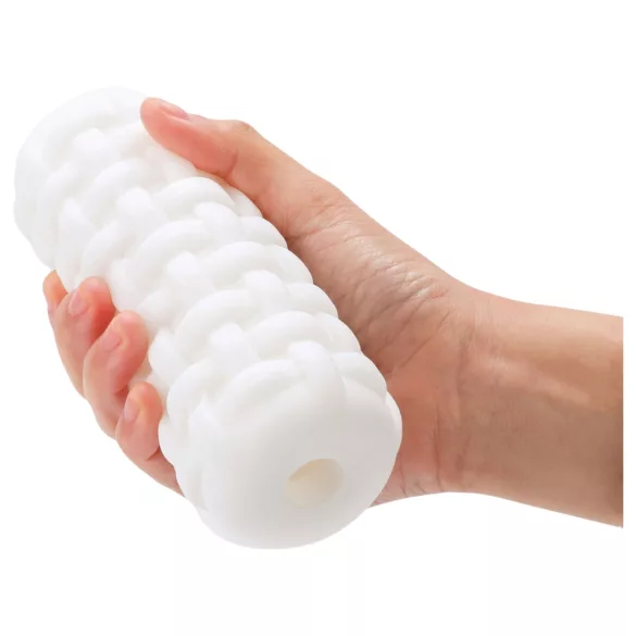 Dorcel Cup Tight - мастурбатор за мъже с перлено оребрен канал (бял)