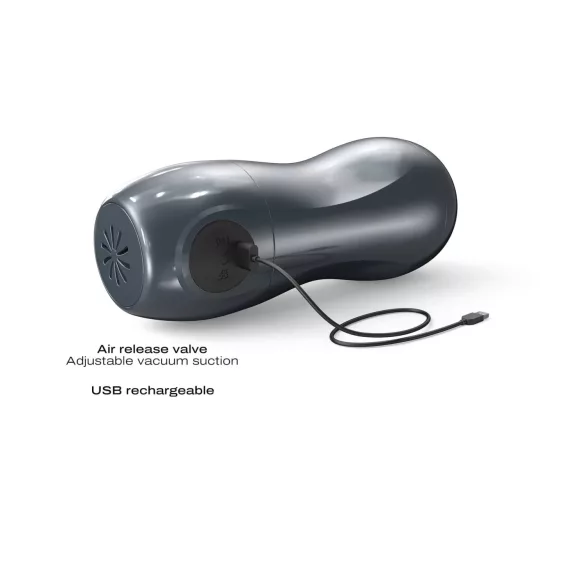 Dorcel Blowjoy Vibe - акумулаторен мастурбатор с засмукване и вибрации (сив)
