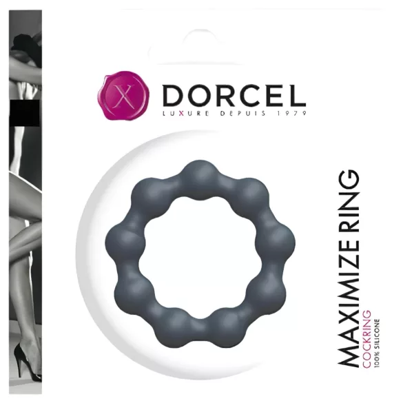 Dorcel Maximize - топчеста силиконова пенис ринг (сив)