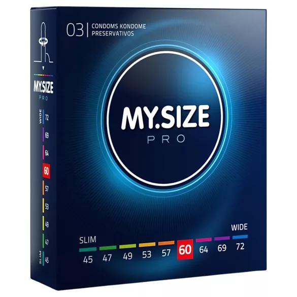 My.Size PRO - презерватив със специален размер - 60 mm (3 бр.)
