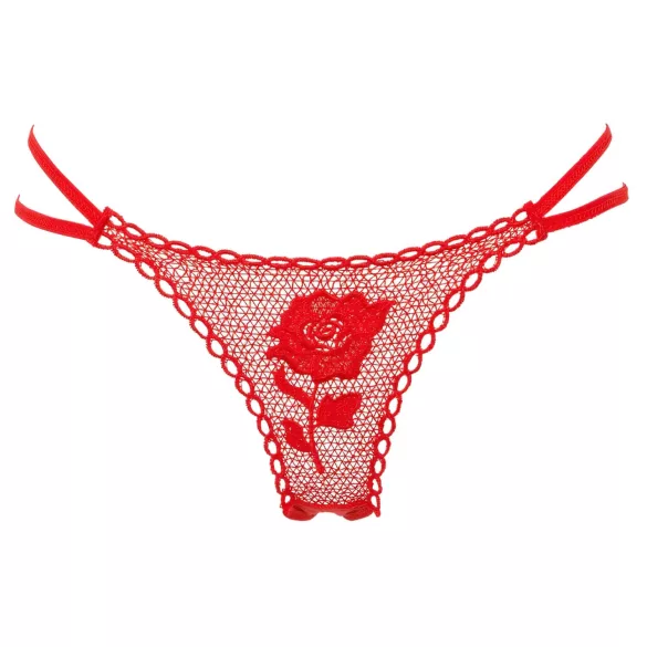 Panty Rose - дамски прашки с форма на роза - червен - S-L