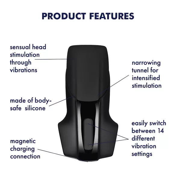 Satisfyer Men Vibration - вибратор за пенис с акумулатор - черен
