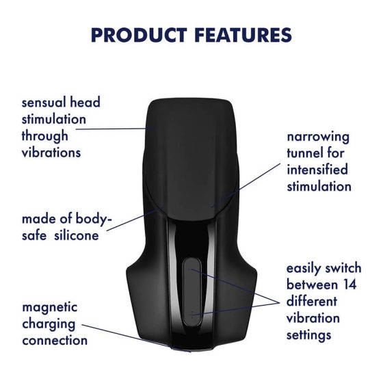 Satisfyer Men Vibration - акумулаторен макровибратор (черен)
