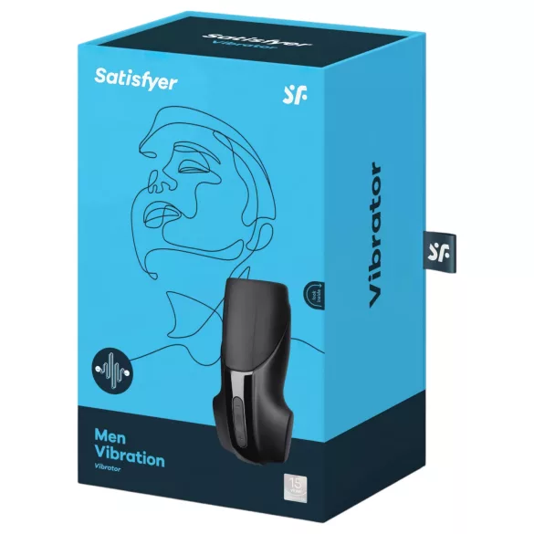 Satisfyer Men Vibration - вибратор за пенис с акумулатор - черен
