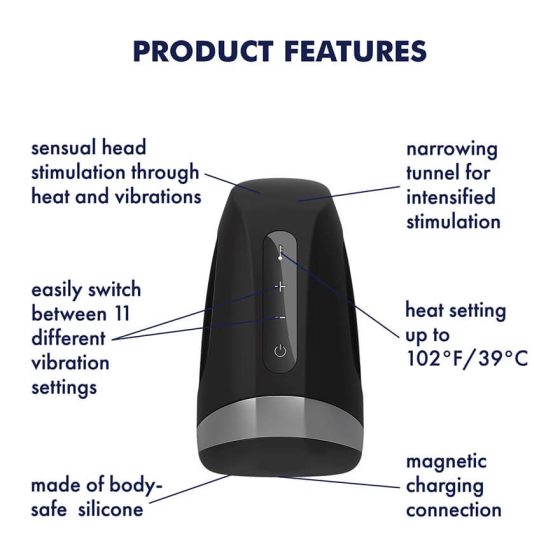 Satisfyer Men Heat Vibration - акумулаторен топлинен вибратор (черен)
