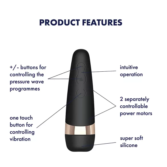 Satisfyer Pro 3+ - вибратор за клитор - водоустойчив, презареждащ се - черен