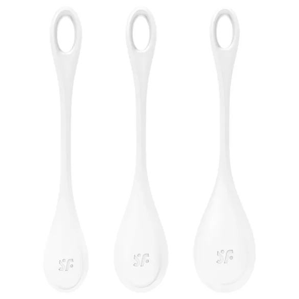 Satisfyer Yoni Power 1 - комплект вагинални топчета гейша - бял - 3 броя