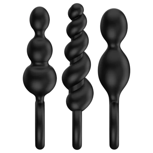 Satisfyer Booty Call - комплект анални плъгове (черен, 3 части)