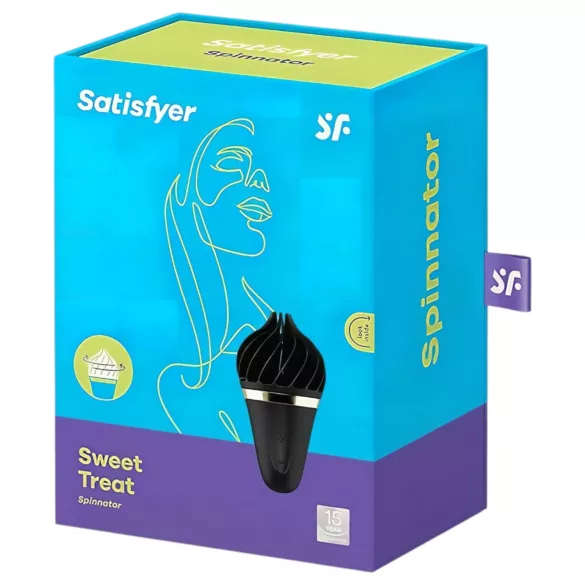 Satisfyer Sweet Treat - клиторен вибратор с акумулатор и въртяща глава - черен