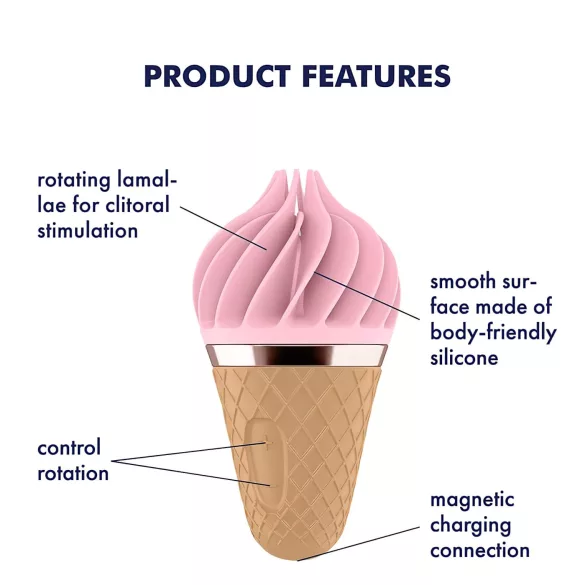 Satisfyer Sweet Treat - въртящ клиторен вибратор с акумулатор - розово-кафяв