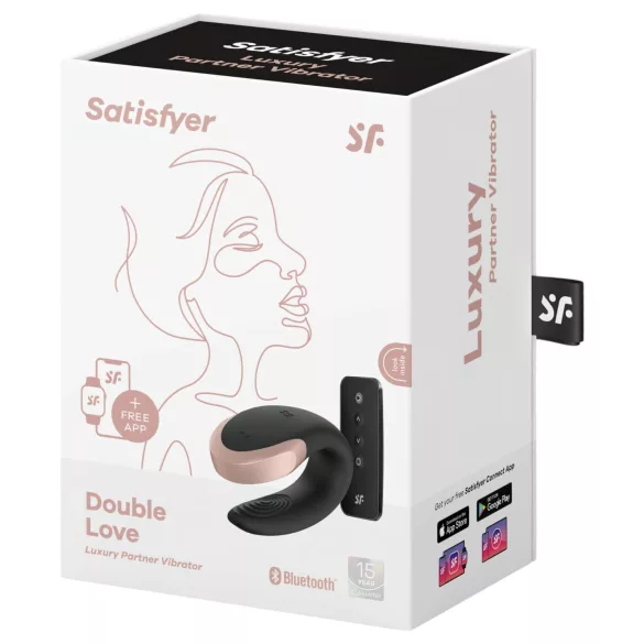 Satisfyer Double Love - вибратор за двойки с дистанционно управление - черен