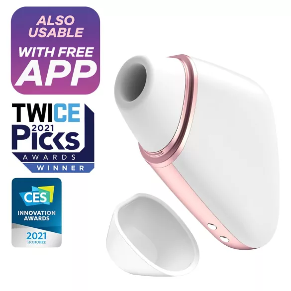 Satisfyer Love Triangle - вибратор за клитор с въздушни вълни с управление чрез приложение (бял)