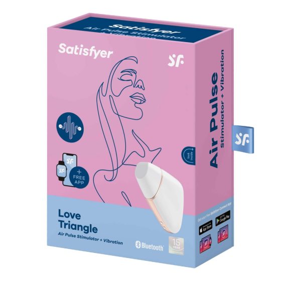 Satisfyer Любовен триъгълник - Smart Airwave Clitoral Dildo (бял)