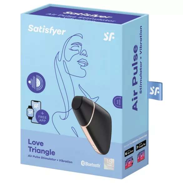 Satisfyer Love Triangle - вибратор с въздушни вълни за клитор - черен