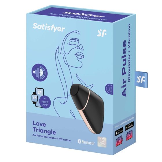 Satisfyer Любовен триъгълник - Smart Airwave Clitoral Dildo (черен)