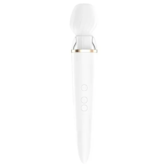 Satisfyer Double Wand-er - вибратор масажор с управление чрез приложение (бял)